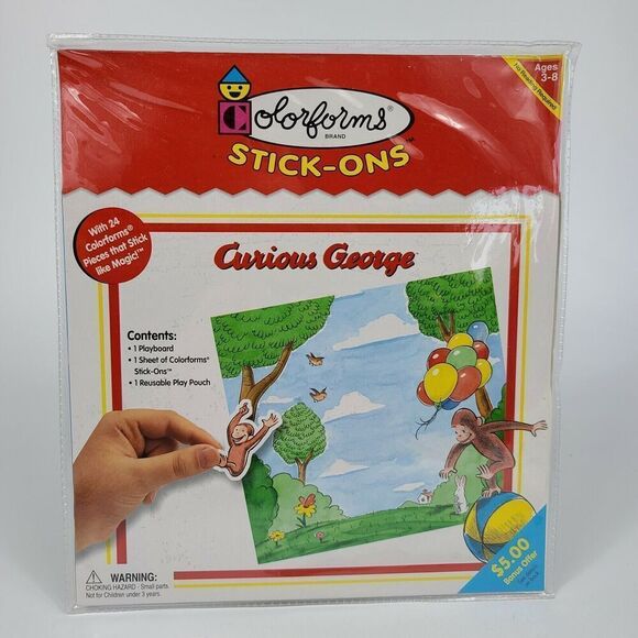 Curious George Colorforms Adventure Set Rare 2001 Promo Item Universal Studios - Picture 1 of 4